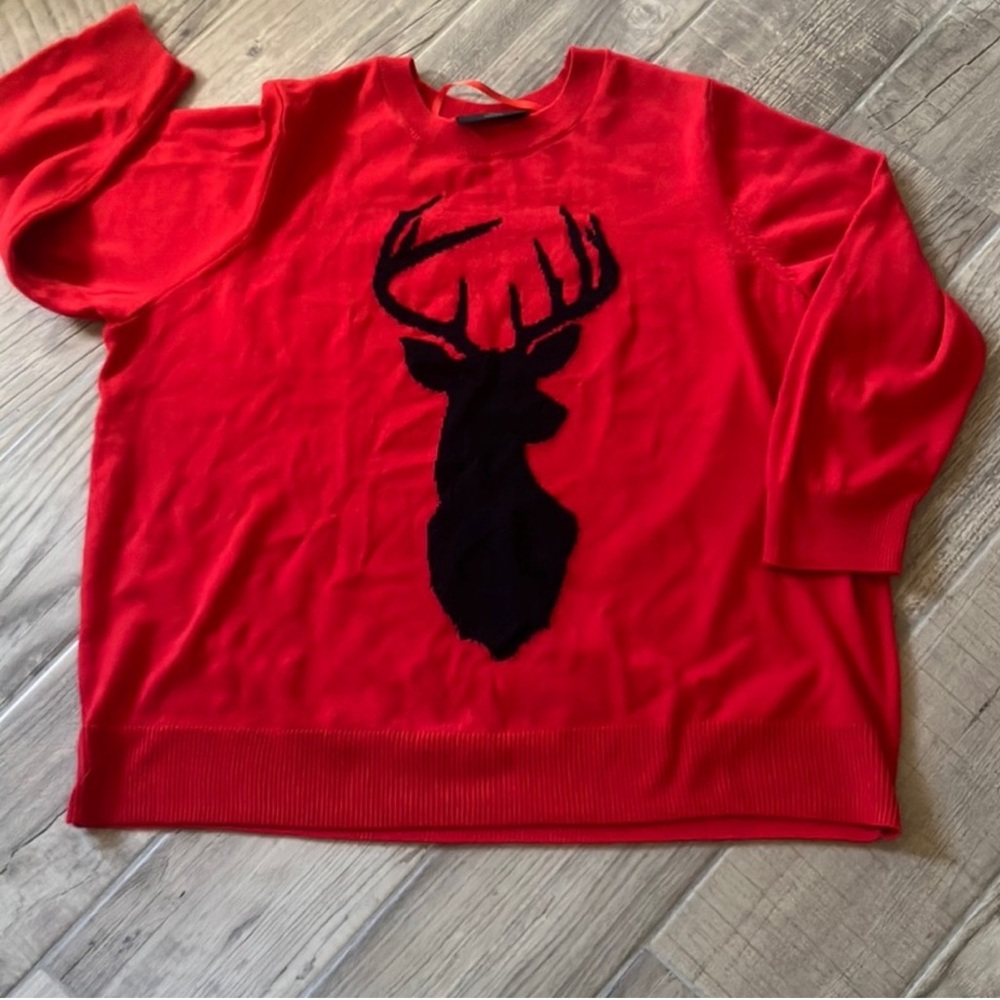 EUC | Red and Black Reindeer Sweater | Size 18/20